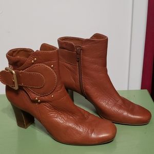 Antonio Melani Leather Buckle Booties